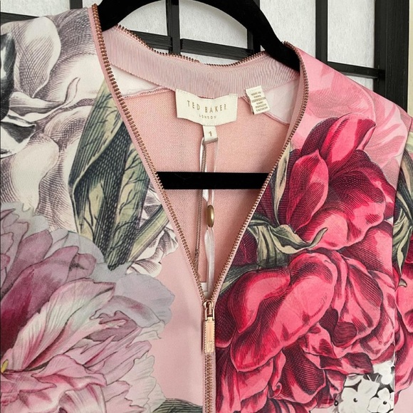 Ted Baker Rose Gold Zip Cardigan Palace Gardens - Picture 3 of 4